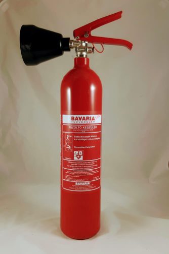 BAVARIA SIGMA 2 kg-os Szén-dioxiddal oltó, gázzal oltó tűzoltó készülék 34B ,fém tartóval