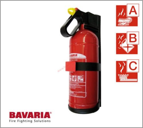 BAVARIA TIGRA 2 kg ABC powder extinguisher, powder fire extinguisher 13A 89B C, with holder