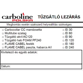 Label for CARBOLINE product (20 pcs)