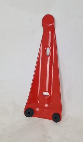 Wall holder - for a fire extinguisher hanging on the back of the bottle
