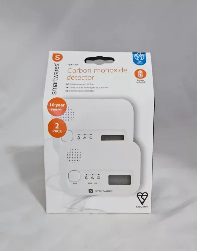 Smartwares DUO PACK 2 db FGA-1304 LCD kijelzős szén-monoxid érzékelő (10 év élettartam)