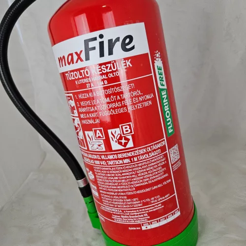 MAXFIRE 6 literes AB habbal oltó tűzoltó készülék 27A 144B függesztővel (fluormentes)