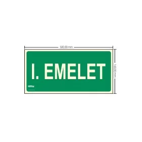   Schild "1. Etage - Rettungsweg", hinterleuchtetes Kunststoffschild 32x16 cm, 0,7 mm stark - IMPLASER B151