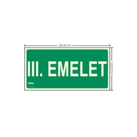   III. Schild „FLOOR LEVEL INDICATOR“ – Fluchtweg, hinterleuchtetes Kunststoffschild 32x16 cm, 0,7 mm dick – IMPLASER B152