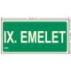 IX. FLOOR LEVEL INDICATOR sign - Escape route, Illuminated plastic sign 32x16 cm, 0.7 mm thick - IMPLASER B158