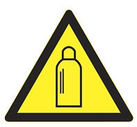 Gas bottle - Warning sign IMPLASER - 9x9 cm transparent self-adhesive