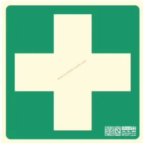  First aid station,  safety sign self-adhesive sticker 15x15 cm