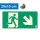 Escape route downwards to the right (stairs) pointing, Backlit self-adhesive sign 20x10 cm - IMPLASER B150