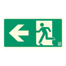   Escape route to the left, Illuminated plastic board 32x16 cm, 0.7 mm thick - IMPLASER B150