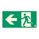 Escape route to the left, Illuminated plastic board 32x16 cm, 0.7 mm thick - IMPLASER B150