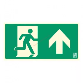   Escape route pointing upwards (forwards), Illuminated plastic board 32x16 cm, 0.7 mm thick - IMPLASER B150