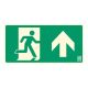 Escape route pointing upwards (forwards), Illuminated plastic board 32x16 cm, 0.7 mm thick - IMPLASER B150