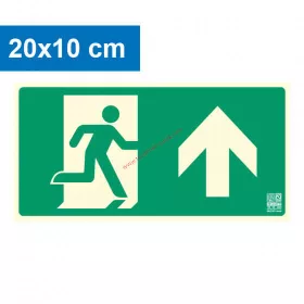   Escape route pointing upwards (forwards), Illuminated plastic board 20x10 cm, 0.7 mm thick - IMPLASER B150