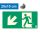 Escape route left down (stairs) pointer, Backlit self-adhesive sign 20x10 cm - IMPLASER B150