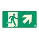 Escape route pointing right up (stairs), Illuminated plastic sign 32x16 cm, 0.7 mm thick - IMPLASER B150