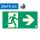 Escape route to the right, Backlit self-adhesive sign 20x10 cm - IMPLASER B150