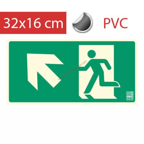 EXIT sign - Escape route, Backlit self-adhesive sign 20x10 cm - IMPLASER B150