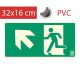 EXIT sign - Escape route, Photoluminescent self-adhesive sign 20x10 cm - IMPLASER B150