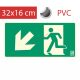 EXIT sign - Escape route, Photoluminescent self-adhesive sign 20x10 cm - IMPLASER B150