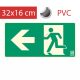 EXIT sign - Escape route, Photoluminescent self-adhesive sign 20x10 cm - IMPLASER B150
