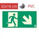 EXIT sign - Escape route, Photoluminescent self-adhesive sign 20x10 cm - IMPLASER B150