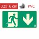EXIT sign - Escape route, Photoluminescent self-adhesive sign 20x10 cm - IMPLASER B150
