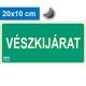 EMERGENCY EXIT sign - Escape route, Backlit self-adhesive sign 20x10 cm - IMPLASER B150