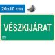 VÉSZKIJÁRAT felirat - Menekülési út, Utánvilágító öntapadó jel 20x10 cm - IMPLASER B150