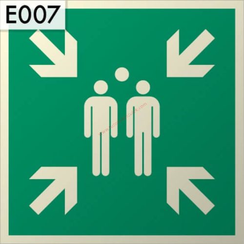 Evacuation point, Backlit safety sign plastic board 21x21 cm