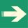 Escape route directional arrow, Illuminated plastic board 22.4x22.4cm, 0.7 mm thick - IMPLASER B150