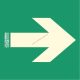 Escape route directional arrow, Illuminated plastic board 22.4x22.4cm, 0.7 mm thick - IMPLASER B150