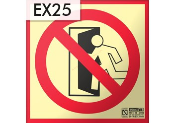 NO EXIT - Brandschutzschild, Hinterleuchtetes Kunststoffschild 21x21 cm, 0,7 mm stark - IMPLASER B150