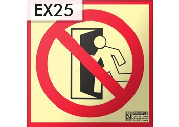 NO EXIT - Fire protection sign, Illuminated plastic sign 21x21 cm, 0.7 mm thick - IMPLASER B150