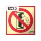 NO EXIT - Fire protection sign, Illuminated plastic sign 21x21 cm, 0.7 mm thick - IMPLASER B150