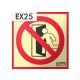 NO EXIT - Brandschutzschild, Hinterleuchtetes Kunststoffschild 21x21 cm, 0,7 mm stark - IMPLASER B150