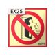 NO EXIT - Fire protection sign, Illuminated plastic sign 21x21 cm, 0.7 mm thick - IMPLASER B150