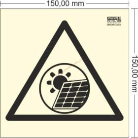   SOLARSYSTEM, Selbstleuchtendes selbstklebendes Warnschild 15x15 cm - IMPLASER B150