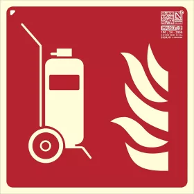   Fire extinguisher, Illuminated plastic safety sign board 21x21 cm - IMPLASER B150