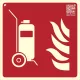 Fire extinguisher, Illuminated plastic safety sign board 21x21 cm - IMPLASER B150