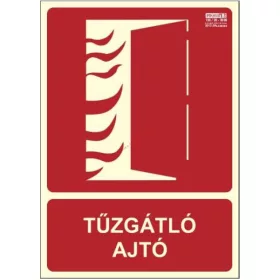   FIRE RESISTANT DOOR - Fire protection sign, Illuminated plastic board 15x21 cm, 0.7 mm thick - IMPLASER B150