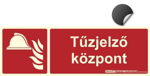 FIRE SIGNAL CENTER self-adhesive sign - Fire protection sign, Photoluminescent sign 30x10 cm - IMPLASER B150
