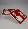 Fire alarm hand signal, backlight plastic-based safety sign self-adhesive 15x15 cm - IMPLASER B150