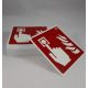 Fire alarm hand signal, backlight plastic-based safety sign self-adhesive 15x15 cm - IMPLASER B150