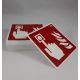 Fire alarm hand signal, Illuminated plastic safety sign board 15x15 cm - IMPLASER B150