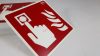 Fire alarm hand signal, backlight plastic-based safety sign self-adhesive 15x15 cm - IMPLASER B150