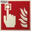 Tűzjelző kézi jelzésadó, Utánvilágító műanyagalapú biztonsági jel öntapadó 15x15 cm - IMPLASER B150