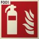 Tűzoltó készülék, Utánvilágító műanyag biztonsági jel tábla 21x21 cm - IMPLASER B150