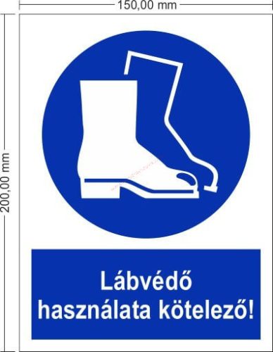 The use of foot protection is mandatory! - Available sign 15x20 cm IMPLASER