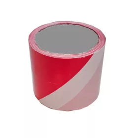 Cord tape 8 cm x 50 meter red-white