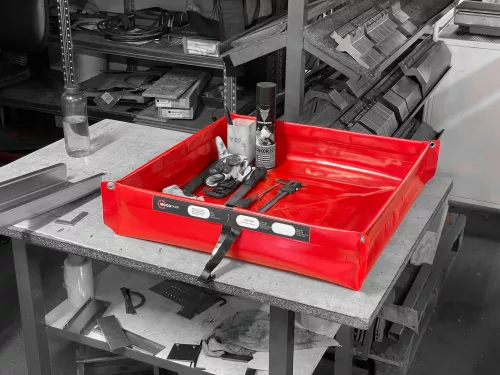 Összecsukható vegyszerálló tálca, 400x400x130 mm, ETF40